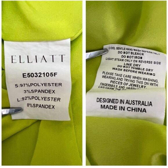 ELLIATT Cassini Midi Dress One Shoulder Ruche in Chartreuse Green Yellow Size XS - Picture 9 of 11